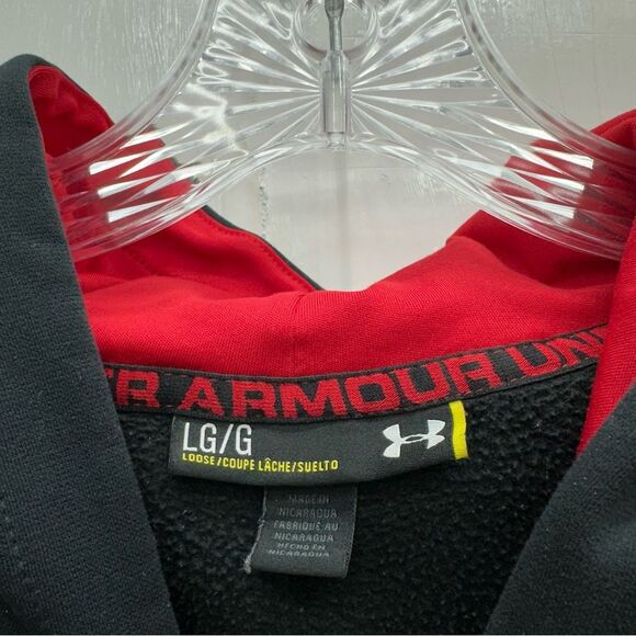 Under Armour storm loose fit Black red long sleeve hooded sweatshirt men's large - Picture 4 of 4